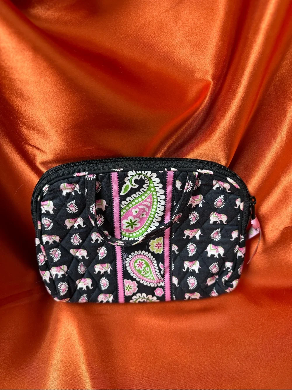 Vera Bradley Quilted Elephant Print cosmetic bag. Designed for Breast Cancer